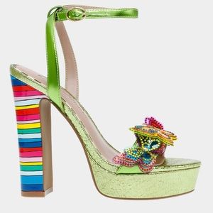 Betsey Johnson Noemi Green Multi Platform Heel